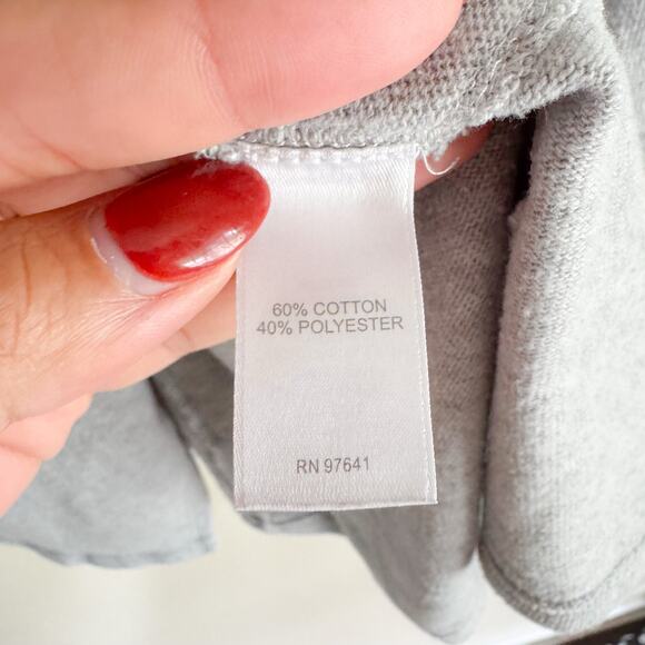 PureJill J. Jill Grey Long Sleeve Cross Front Cardigan Sweater - Medium Petite - Picture 5 of 8